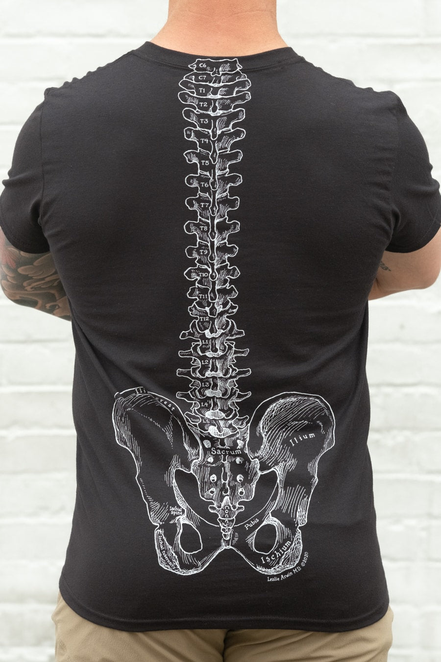 man wearing QOR360 x-ray t-shirt