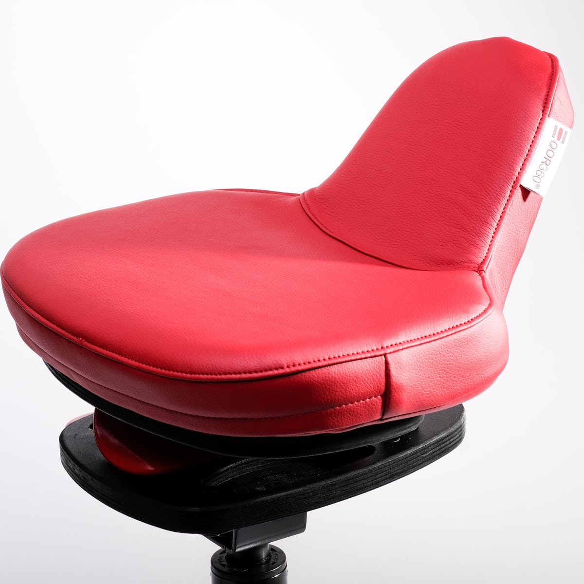 QOR360 red leather seat active chair