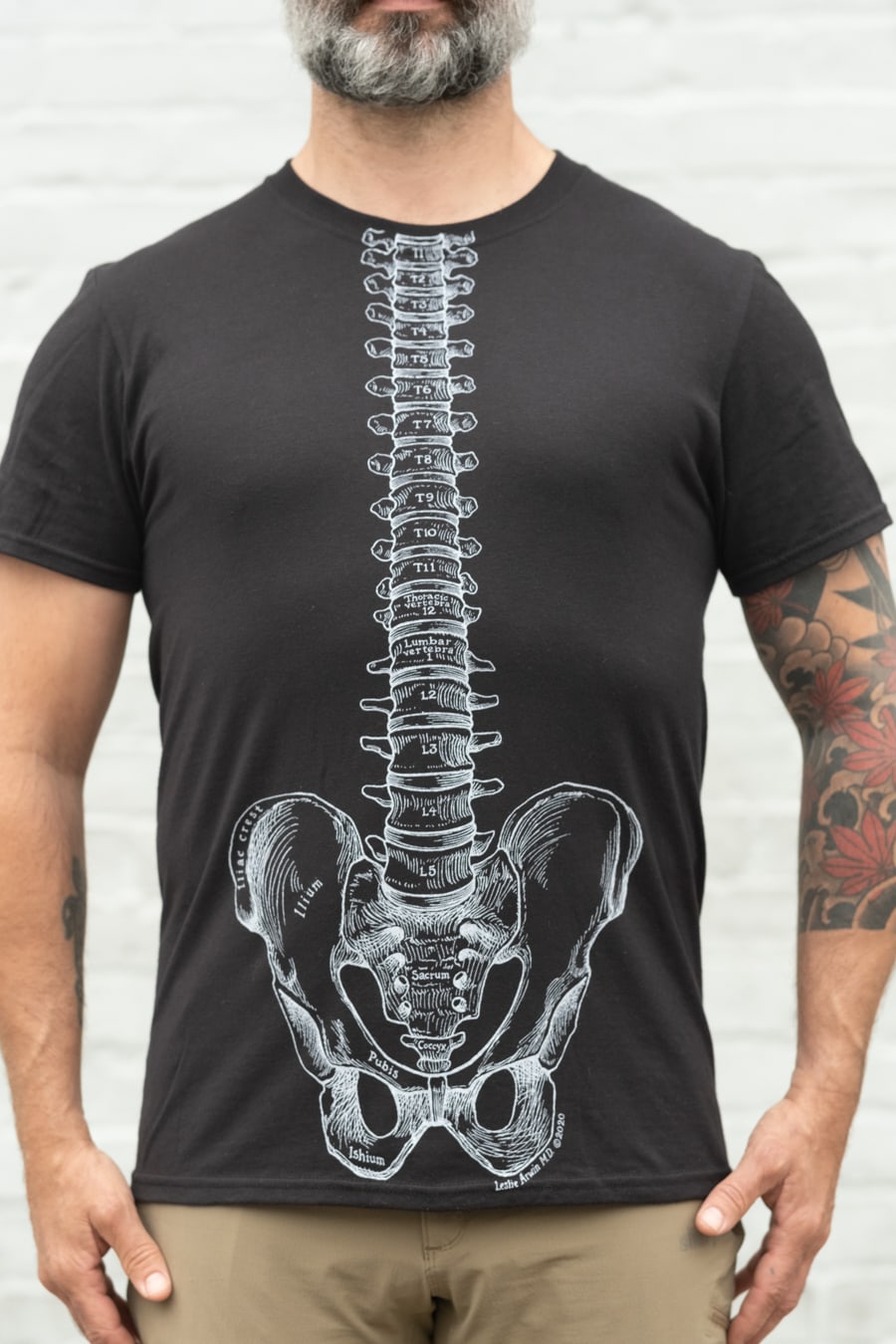 man wearing QOR360 x-ray t-shirt