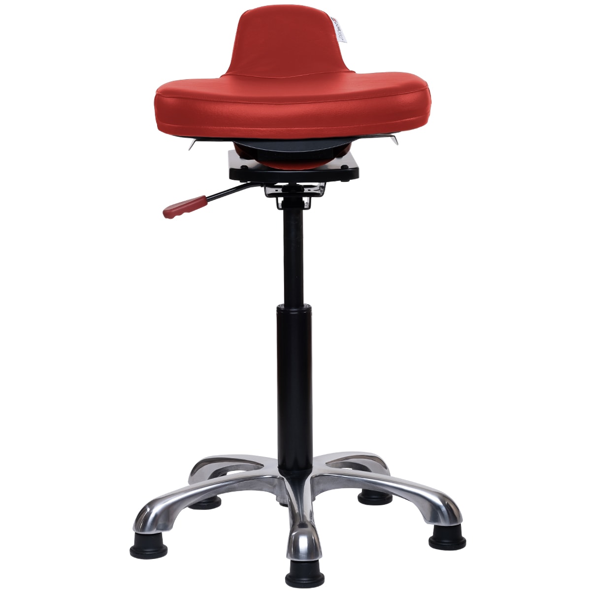 ariel 2.0 active chair pictured in red performance vegan leather